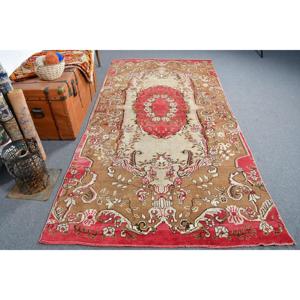 Alfombra Turca Vintage, Alfombra Grande de 4.8x9.4 pies, Alfombra Oriental Roja - Product Image 1