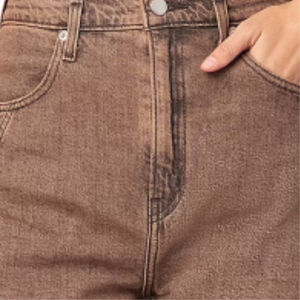 Short en jean pour femme Marron Jeans 100% Coton Style décontracté, Short droit écologique pour femme - Product Image 3