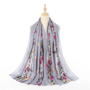 Wholesale Hot Ladies Embroidery Flower <b>Scarf</b> Fashion visose <b>Floral</b> Boho <b>Scarves</b> Soft Women - Product Image 5