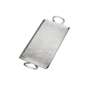 Plateau de service rectangulaire de luxe en métal finition or, acier inoxydable poli et laiton, plateau décoratif avec poignées à prix avantageux - Product Image 4
