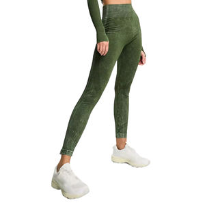 Diseño de logotipo personalizado Spandex Mujeres Ácido lavado Gimnasio Leggings Sin costuras Vintage Leggings Ropa deportiva Ligera en venta al por mayor - Product Image 6
