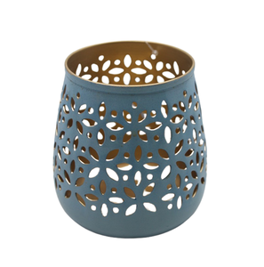 Bougeoir en fer à patine grise en métal pour décoration intérieure faite à la main personnalisée - Product Image 2