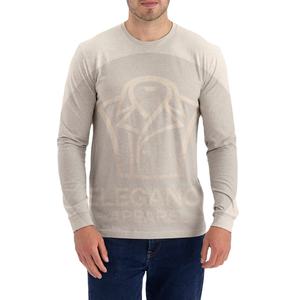 T-shirt tendance pour homme, à porter au quotidien, en coton doux, manches longues, avec logo personnalisé disponible, couleur unie. - Product Image 1