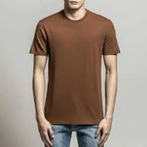 เสื้อยืดพอดีตัวสำหรับผู้ชายคอกลมแขนสั้น100% ผ้าคอตตอนออร์แกนิคทรงสลิมฟิต - Product Image 4