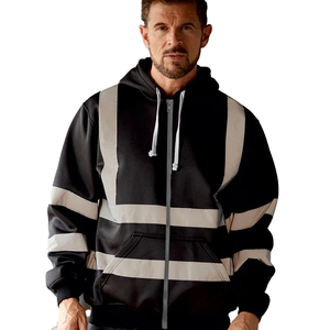 Venta al por mayor de color personalizado frente de alta visibilidad de construcción de ropa de trabajo de los hombres con capucha transpirable precio barato de alta calidad de los hombres de capucha - Product Image 5