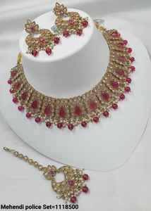 Indian Traditional Kundan Gold Plated <b>Jewellery</b> <b>Set</b> and Copper Necklace <b>Set</b> for <b>Women</b> and Girls Indian Accessories Jewlery <b>Women</b> - Product Image 5