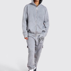Best Quantity Wholesale Latest Design <b>Plain</b> Men Acid Washed <b>Tracksuit</b> Low Prices Solid Custom Made Men Acid Washed <b>Tracksuit</b> - Product Image 1