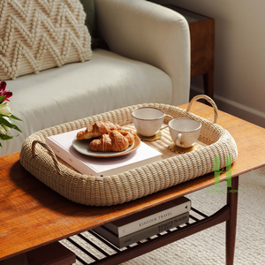 Round Rattan Tray for Serving Eco Friendly Food Serving Tray Customized Wicker Tray for Table Decoration Handmade in Vietnam - Product Image 5