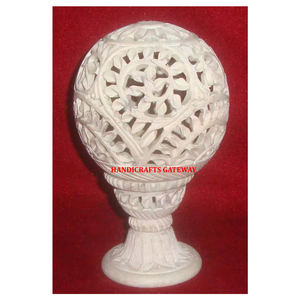 Traditional Unique Design Carving Round Shape Shining Soapstone Base Candle Holder Use For Home Decoration And Business Gift - Product Image 1