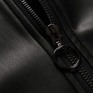 Veste de moto en cuir pour homme de haute qualité, manches longues, logo personnalisé sur le devant, vêtements décontractés, multicolores, OEM - Product Image 5