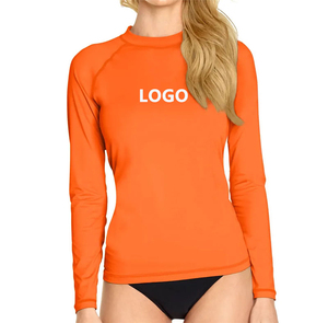 Logo personnalisé oem rahsguards chemises de compression à manches longues protection uv upf50 femmes rash guard nager surf course chemises de fitness - Product Image 5