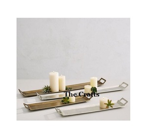 Plateau de service de forme rectangulaire de la plus nouvelle conception Collations au chocolat de couleur or de la meilleure qualité et plateau de nourriture - Product Image 3