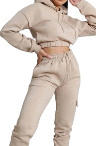 Ensemble de pantalons épais 2 pièces pour femmes Joggers Sweat Suit Sets Winter Tracksuits Long Sleeve Hoodies Crop Top Set 2025 - Product Image 5