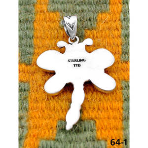 Pendentifs faits main Paloma et libellules en argent sterling avec incrustation de turquoise sertie en clos, style Southwest - Product Image 4