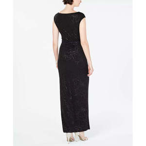 Abito da donna Jessica Howard in raso drappeggiato nero taglia 0 - Vestito a tubino con stampa floreale e vita naturale - Product Image 2