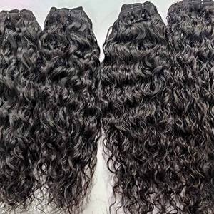 20 "Pelo Rizado indio Natural 100% pelo de templo crudo sin procesar donante único precio al por mayor calidad superior - Product Image 4