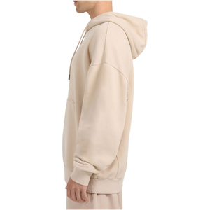 Sweat à capuche oversize en coton, décontracté, à manches longues, épaules tombantes, broderie 3D sur le devant, teint uni, prix de gros - Product Image 2