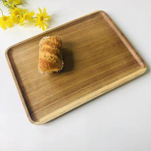 Plateau rectangulaire en bois d'acacia matériau écologique plateau de service de petit déjeuner de Table de nourriture artisanat du VIetnam vente en gros - Product Image 1