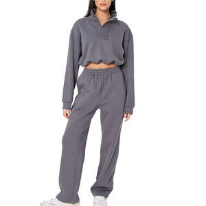 Unisex Custom logo Tracksuit Sportswear Jogging Suits Sweatsuits Womens Heavyweight No Strings Sweatpants <b>Hoodie</b> and Pants Set - Product Image 1