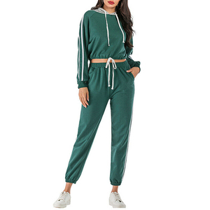 Ensemble de survêtements à capuche 100% coton pour hommes, veste de jogging de sport, pantalon de survêtement pour la saison d'automne, deux pièces pour survêtement d'équipe - Product Image 2