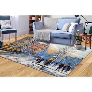Snow Landscape in the City <b>Rugs</b>, Snow <b>Rugs</b>, City Landscape <b>Rugs</b>, Landscape <b>Rug</b>,Chenille <b>Rug</b> - Product Image 2