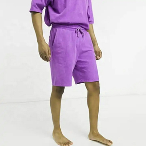 Conjunto de dos piezas de algodón 100% lavado con ácido Vintage Unisex, ropa de calle para hombre, camiseta y pantalones cortos, chándal de verano de talla grande personalizado - Product Image 4