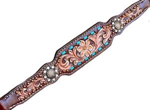 Collar de pecho occidental de caballo de cuero de calidad superior Collar de pecho tallado antiguo y mecanizado para montar a caballo a precio asequible - Product Image 4