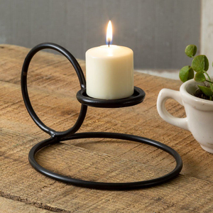 เชิงเทียนโลหะสีดำด้านสำหรับตกแต่งโต๊ะตกแต่งงานแต่งงานจากอินเดีย - Product Image 2