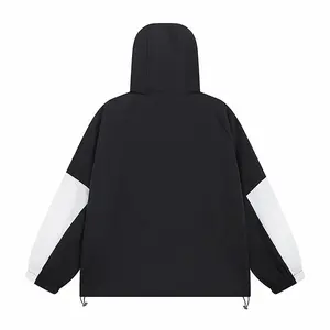 Veste d'extérieur OEM unisexe légère et imperméable, Streetwear respirant, coupe-vent à capuche, support de manteau, fermeture à glissière, coupe-vent - Product Image 2