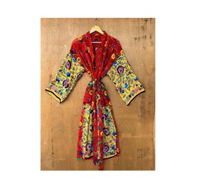 Kimono bordado Robe-Boho moda bordado hecho a mano trabajo ropa de playa kimono robe Resort wear Body cover up Bikini cover up - Product Image 1