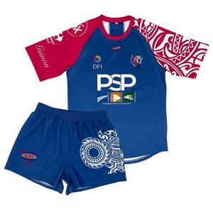 Uniformes de Rugby Ecológicos Antiarrugas OEM, Nombre y Número Personalizados, Impresión Serigráfica, Lona de Spandex/Poliéster para Hombre - Product Image 1