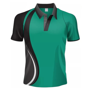 Polo en tricot à manches courtes pour homme, noir et rouge, style décontracté - Product Image 2