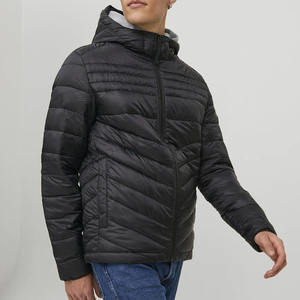 Blouson matelassé unisexe grande taille personnalisé, respirant, coupe-vent, hiver, uni, fermeture éclair, service OEM, capuche, visage vers le bas - Product Image 6