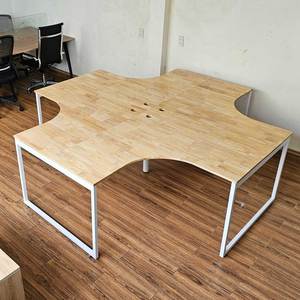 Slean HBSL031 Mesa de Trabajo Contemporánea para 4 Personas, con Patas de Hierro y Madera de Melamina, Escritorios de Oficina para Muebles de Oficina Modernos - Product Image 3