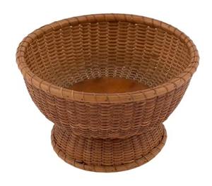 Cuenco de mimbre de lujo con asa, cuenco tejido hecho a mano para frutas, aperitivos, nueces, almacenamiento de cocina, mesa, uso doméstico de la India - Product Image 2