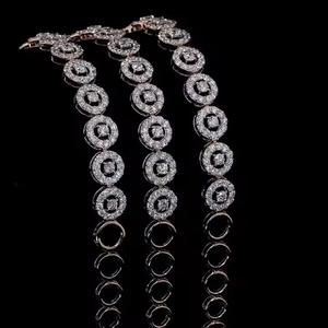 สร้อยข้อมือเพชรเม็ดกลมสีโรสโกลด์14K เครื่องประดับเพชรมอยส์ซอไนต์สำหรับเป็นของขวัญวันเกิด - Product Image 4