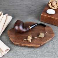 Pipe à tabac en bois courbé laqué de luxe exotique avec couleur et logo personnalisés, bois dur naturel de qualité supérieure pour collectionneurs
