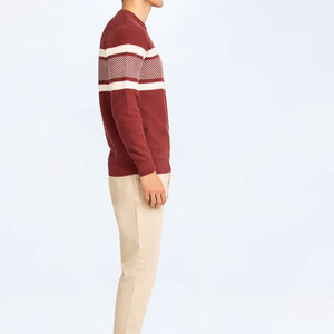 เสื้อสเวตเตอร์ผู้ชายทรงคลาสสิก ผ้าเนื้อนุ่ม สวมใส่สบาย เหมาะสำหรับใส่ลำลองและดูดีในฤดูหนาว เสื้อสเวตเตอร์คอกลมผู้ชาย - Product Image 3