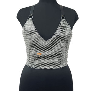 Chainmail ชุดบิกินี่แบบแหวนเกราะติดกระดุมทำจากอลูมิเนียมสำหรับผู้หญิงชุดคอสเพลย์สำหรับงานเทศกาลเครื่องแต่งกายแฟชั่นขายส่งสามารถสั่งซื้อได้ - Product Image 1