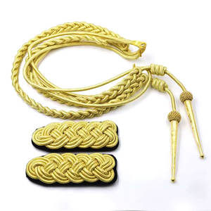 OEM hecho a medida de oro con cable hombro tablero tejido a mano Charretera uniformes Venta caliente equipo de defensa personal - Product Image 5
