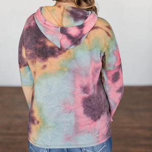 New Fashionable High Quality Tie-Dye Hoodie for Women 2025 Latest Design Women Tie-Dye Pullover Hoodies - Product Image 6