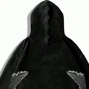 Sweat-shirt tendance à capuche déchiré pour homme, style urbain, sweat-shirt déchiré à prix raisonnable - Product Image 5