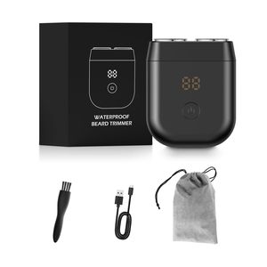 Afeitadora Rotativa Recargable por USB para Hombre, Mini Afeitadora Eléctrica para Barba Húmeda/Seca con Triple Cuchilla y Pantalla LCD, Resistente al Agua IPX7, Lavable - Product Image 1