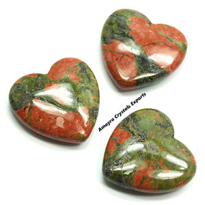Corazones de Ágata UNAKITE, Piedra Preciosa 100% Natural, Corazones de Ágata Hechos a Mano para Sanación, Compre al por Mayor en Amayra Crystals Export - Product Image 4
