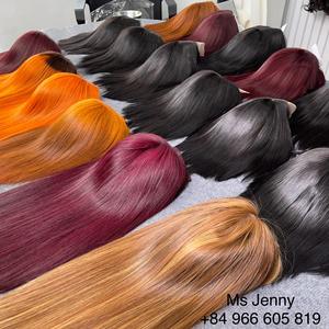 Top 1 os droit vietnamien vierge Remy cheveux humains faisceaux de perruque Machine Double trame sans enchevêtrement Extensions de dentelle dentelle colorée - Product Image 3