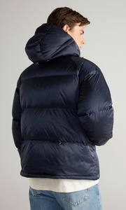 Veste en duvet personnalisée capuche avec cordon de serrage manches longues poches latérales et poignets élastiques vêtements d'extérieur d'hiver chauds vestes à bulles pour hommes - Product Image 2