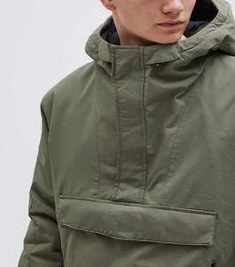 Nouveau modèle de veste coupe-vent à demi-glissière OEM vente en gros vestes imperméables pour hommes en polyester respirant imprimé vintage à capuche - Product Image 4