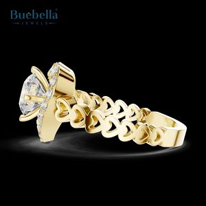 Offre Spéciale bague en forme de coeur en argent sterling 925 originale avec pierre de moissanite ronde VVS cadeau de mariage ou de fête élégant pour les femmes - Product Image 2