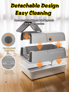 XXXL Covered <span class=keywords><strong>Cat</strong></span> Katzen toilette | Anti-Tracking & Auslaufs icher | Ideal für <span class=keywords><strong>Maine</strong></span> Coons & Multi-<span class=keywords><strong>Cat</strong></span>-Häuser - Product Image 4