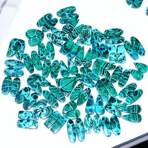 คู่ chrysocolla Malachite อัญมณีหลวมคู่ chrysocolla Malachite แบน Cabochon สำหรับทำเครื่องประดับ - Product Image 5